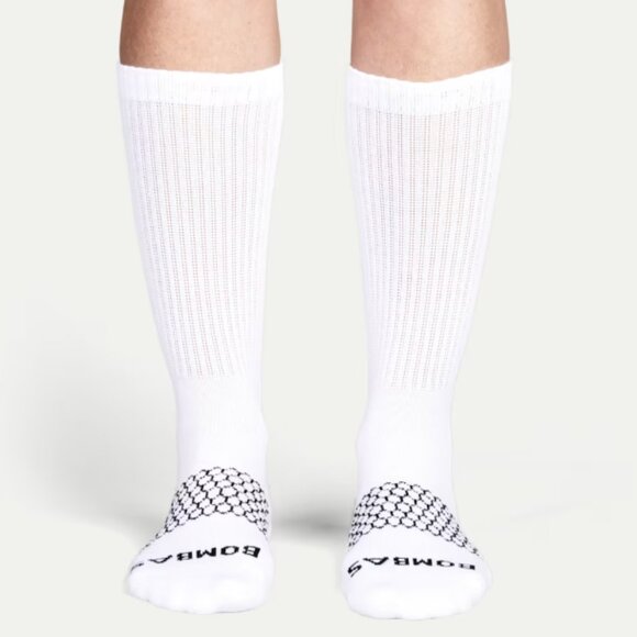 Bombas Women's Solid Calf Socks Size M (8-10.5) in White - Picture 5 of 5
